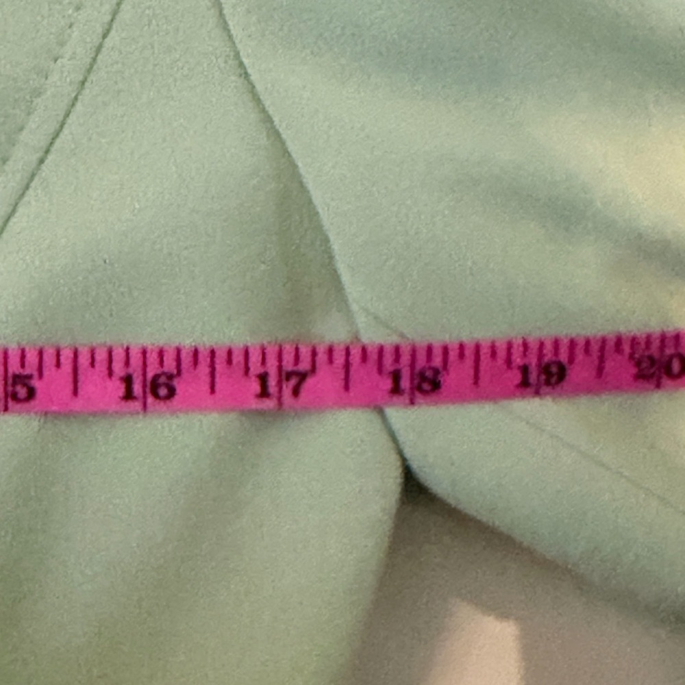 Tahari ASL Pistachio Green Skirt Set - Ruffle Jacket & Pencil Skirt - Picture 6 of 11